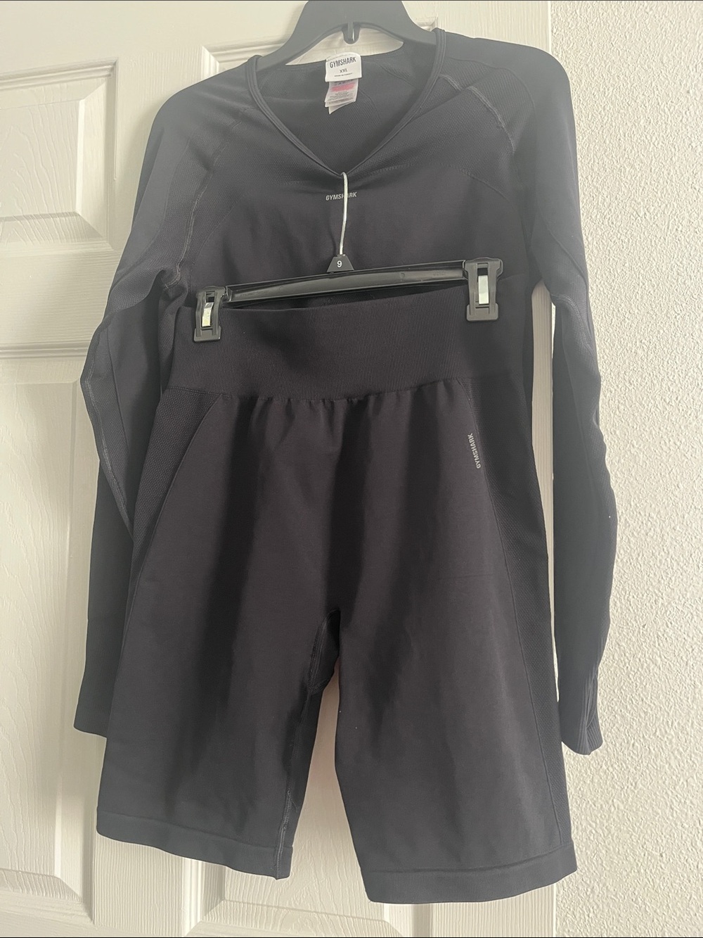 Gymshark Black High-Rise Bike Shorts with Wide Waistband (set)